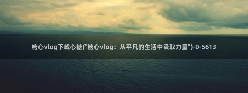 糖心的vlog